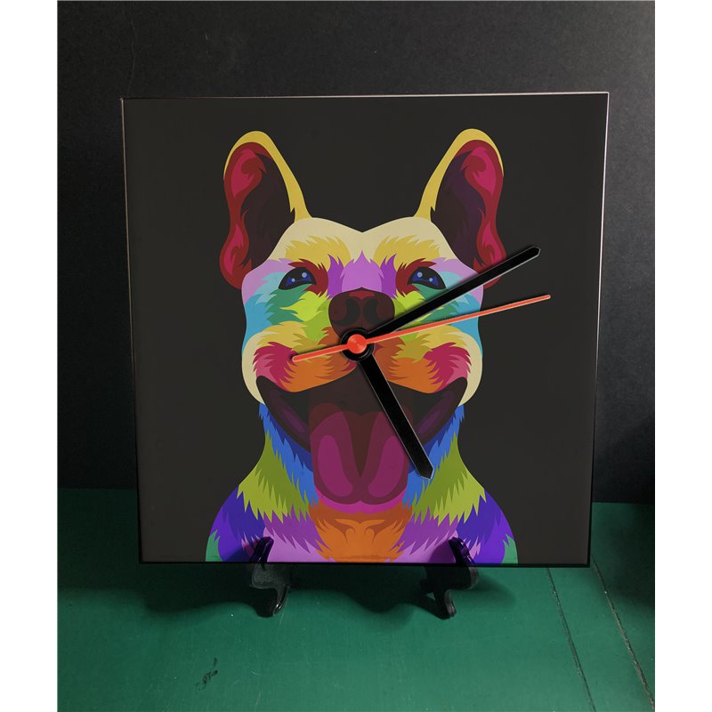 Tech 20cm Ceramic Tile Desk/Wall Clock   -  Dog (20)