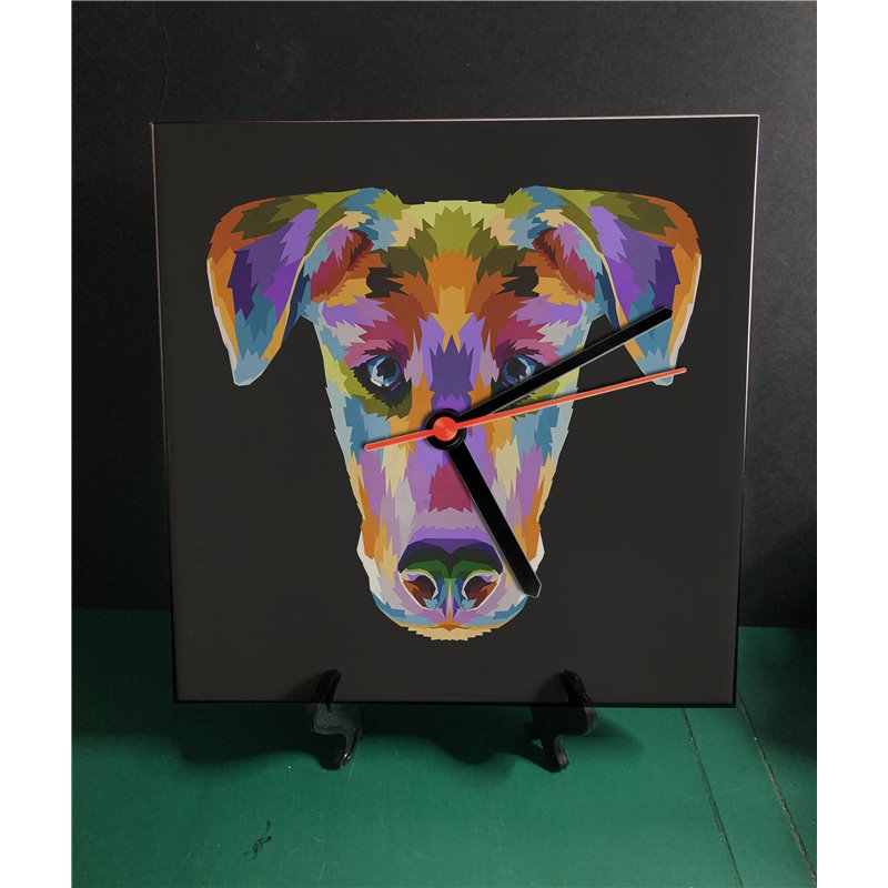 Tech 20cm Ceramic Tile Desk/Wall Clock   -  Dog (30)