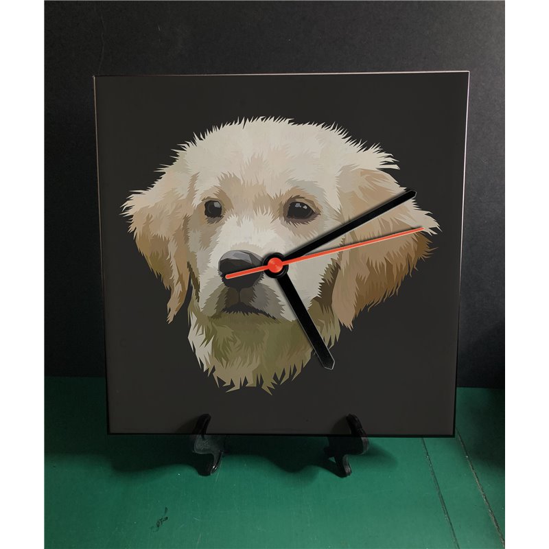 Tech 20cm Ceramic Tile Desk/Wall Clock   -  Dog (31)