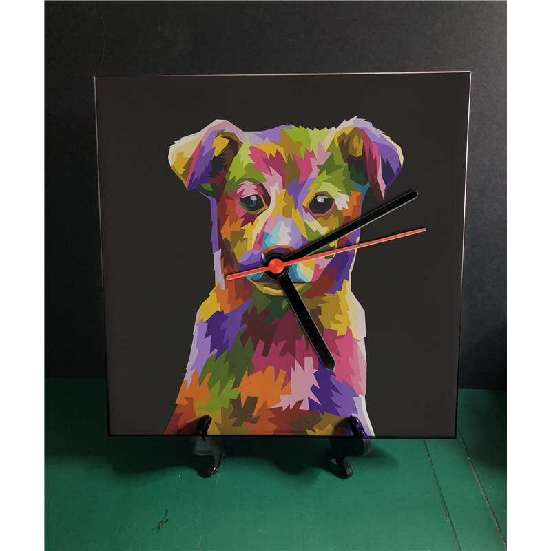 Tech 20cm Ceramic Tile Desk/Wall Clock   -  Dog (34)