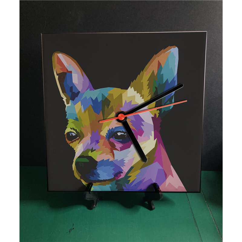 Tech 20cm Ceramic Tile Desk/Wall Clock   -  Dog (35)