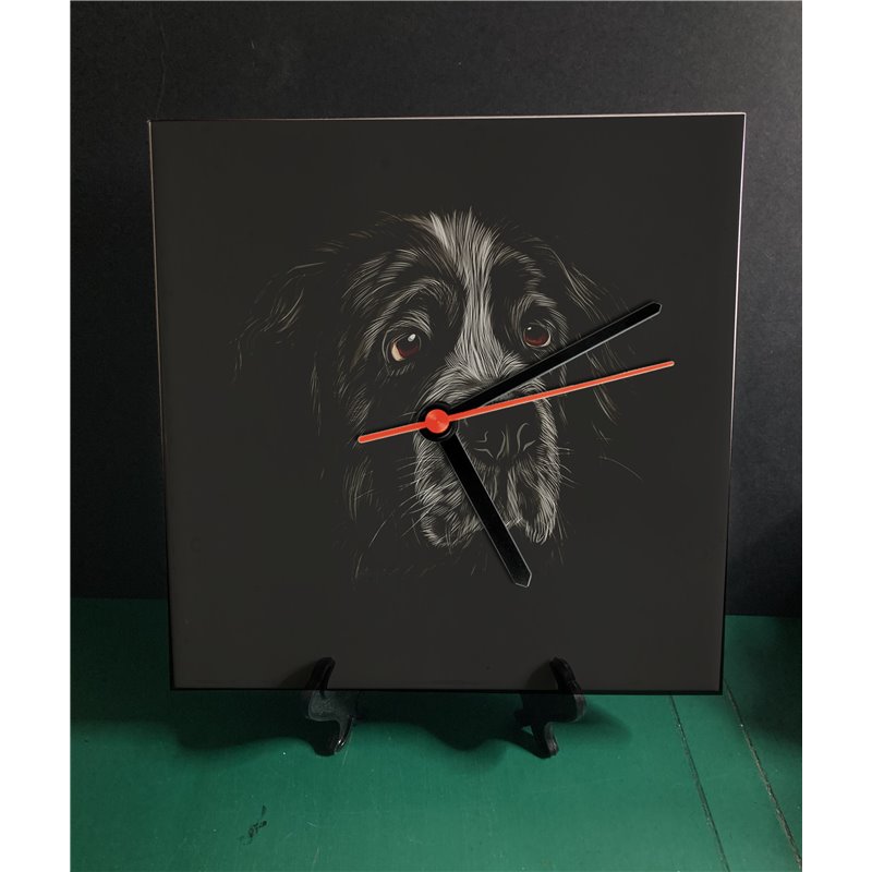 Tech 20cm Ceramic Tile Desk/Wall Clock   -  Dog (43)