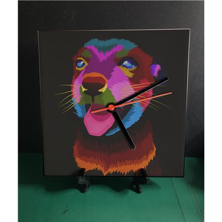 Tech 20cm Ceramic Tile Desk/Wall Clock   -  Dog (45)