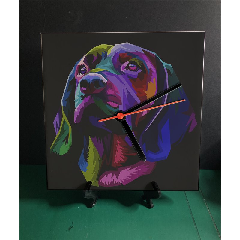 Tech 20cm Ceramic Tile Desk/Wall Clock   -  Dog (52)