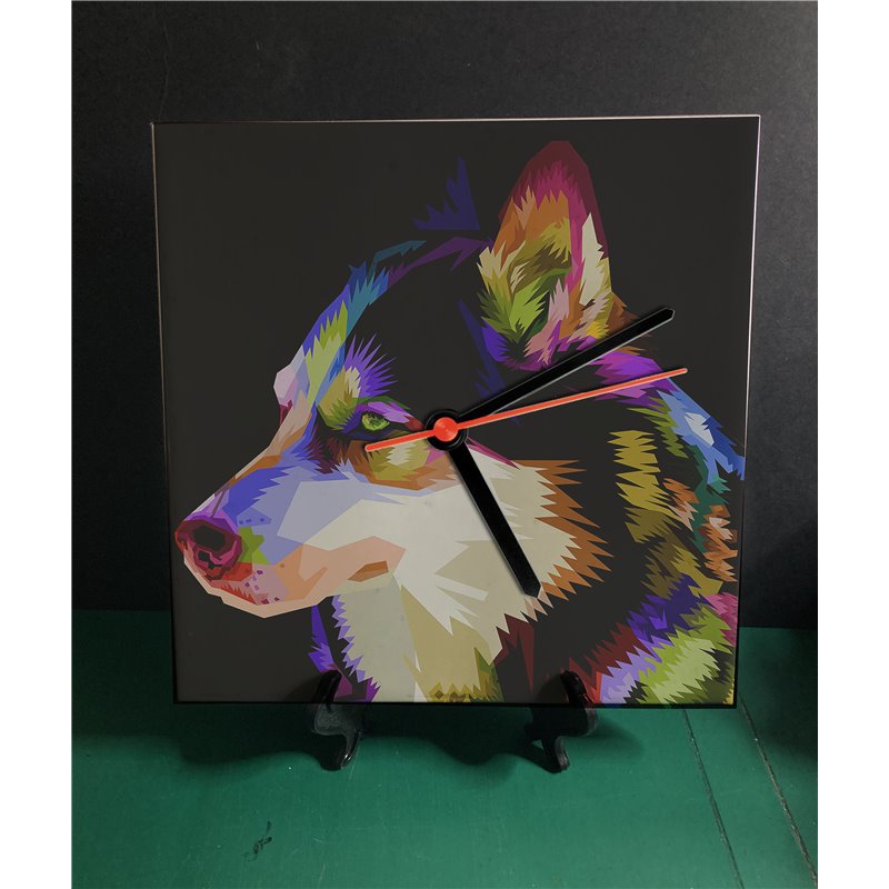 Tech 20cm Ceramic Tile Desk/Wall Clock   -  Dog (55)