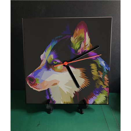 Tech 20cm Ceramic Tile Desk/Wall Clock   -  Dog (55)