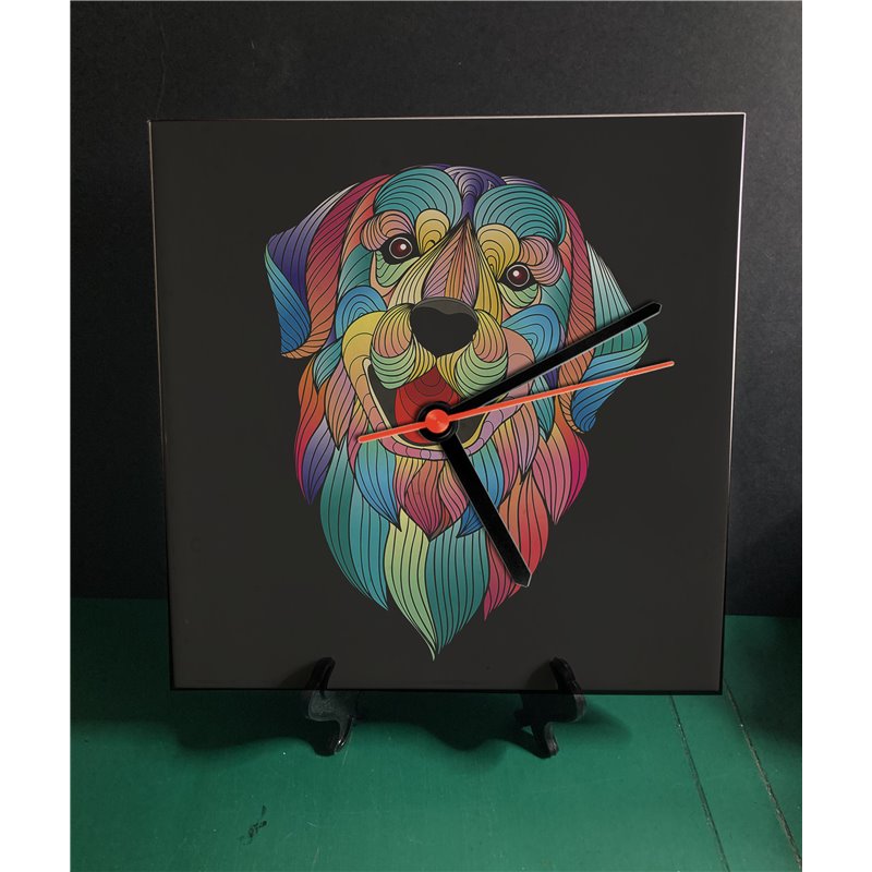 Tech 20cm Ceramic Tile Desk/Wall Clock   -  Dog (59)