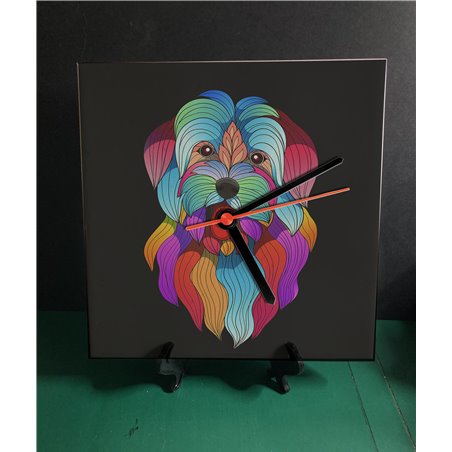 Tech 20cm Ceramic Tile Desk/Wall Clock   -  Dog (61)