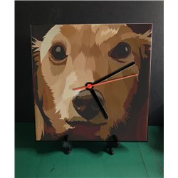 Tech 20cm Ceramic Tile Desk/Wall Clock   -  Dog (64)