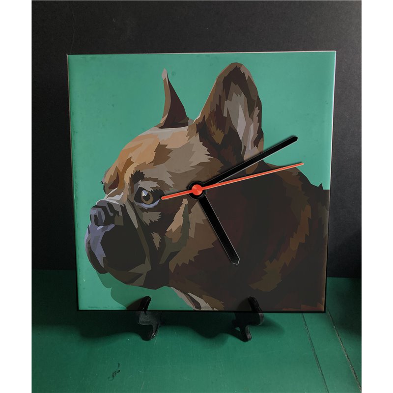 Tech 20cm Ceramic Tile Desk/Wall Clock   -  Dog (67)