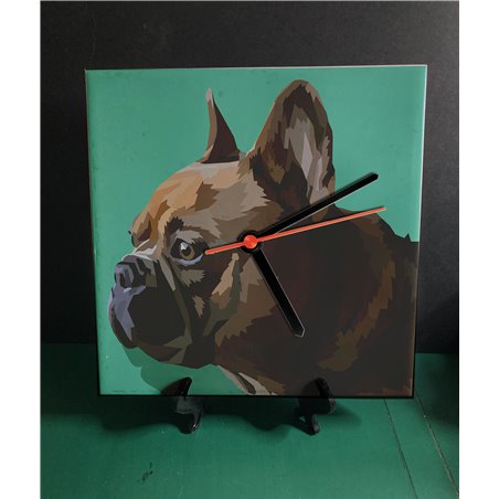 Tech 20cm Ceramic Tile Desk/Wall Clock   -  Dog (67)