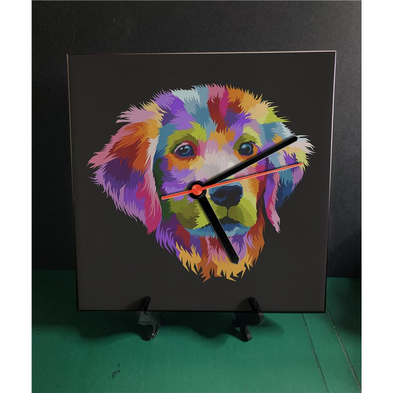 Tech 20cm Ceramic Tile Desk/Wall Clock   -  Dog (68)