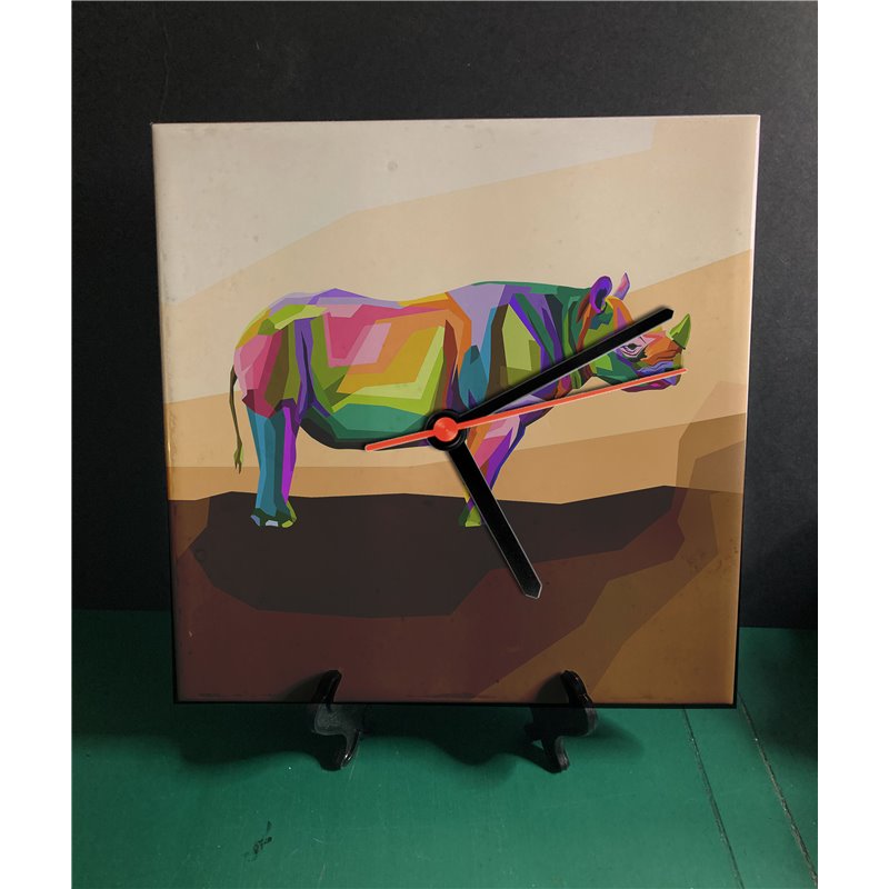 Tech 20cm Ceramic Tile Desk/Wall Clock   -  Exotic (20)