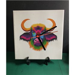 Tech 20cm Ceramic Tile Desk/Wall Clock   -  Exotic (25)