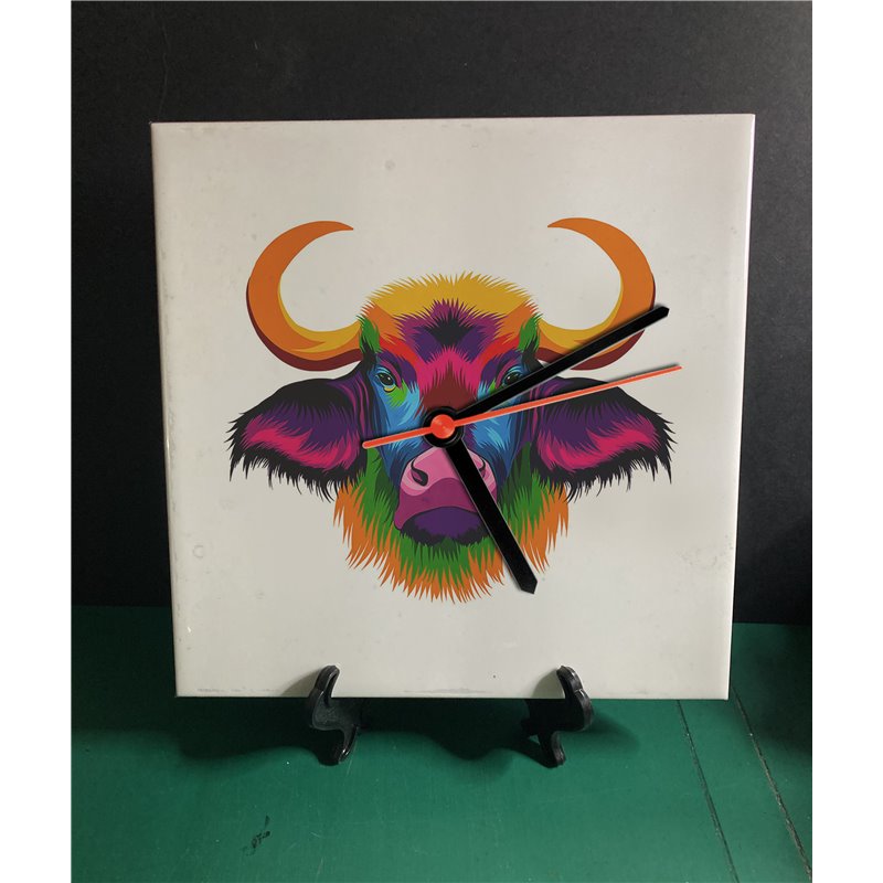 Tech 20cm Ceramic Tile Desk/Wall Clock   -  Exotic (25)