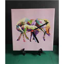 Tech 20cm Ceramic Tile Desk/Wall Clock   -  Horse (1)