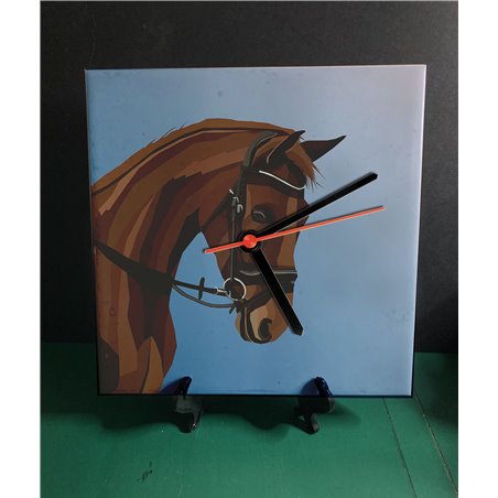 Tech 20cm Ceramic Tile Desk/Wall Clock   -  Horse (2)
