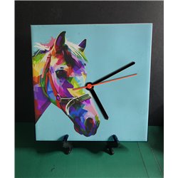 Tech 20cm Ceramic Tile Desk/Wall Clock   -  Horse (3)