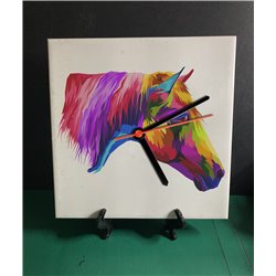 Tech 20cm Ceramic Tile Desk/Wall Clock   -  Horse (5)