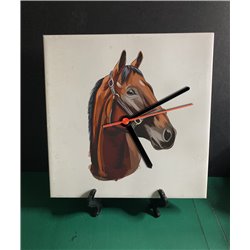 Tech 20cm Ceramic Tile Desk/Wall Clock   -  Horse (6)