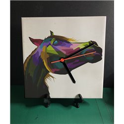 Tech 20cm Ceramic Tile Desk/Wall Clock   -  Horse (7)