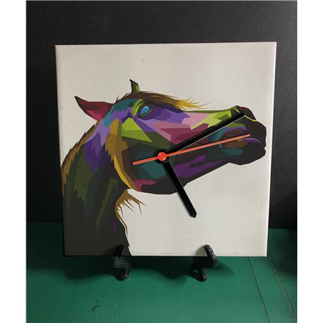 Tech 20cm Ceramic Tile Desk/Wall Clock   -  Horse (7)