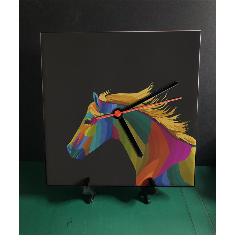 Tech 20cm Ceramic Tile Desk/Wall Clock   -  Horse (9)
