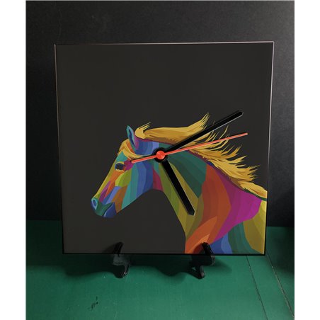 Tech 20cm Ceramic Tile Desk/Wall Clock   -  Horse (9)