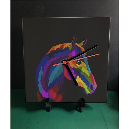 Tech 20cm Ceramic Tile Desk/Wall Clock   -  Horse (11)