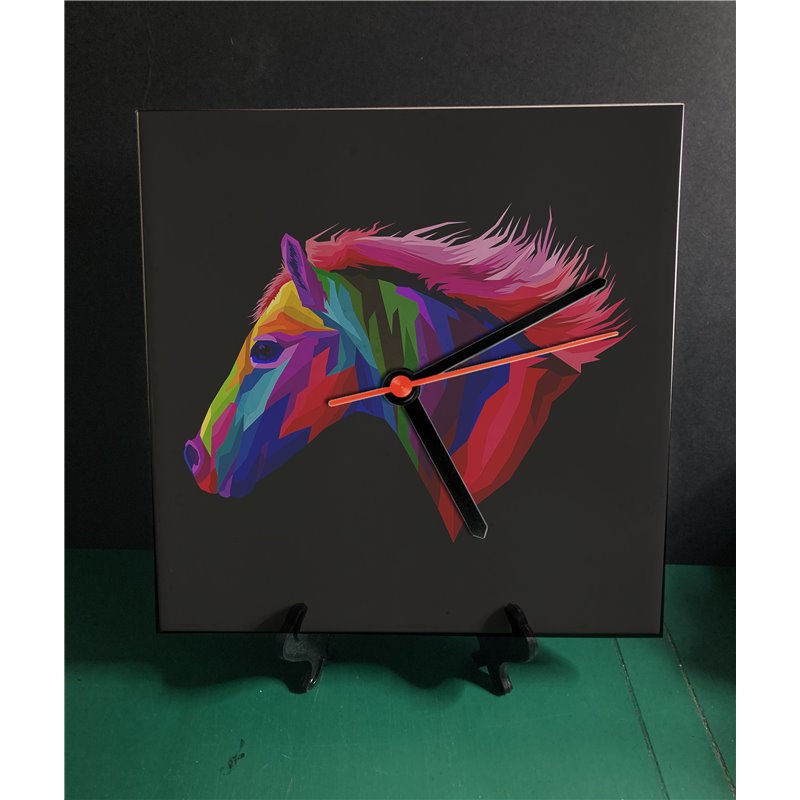 Tech 20cm Ceramic Tile Desk/Wall Clock   -  Horse (12)