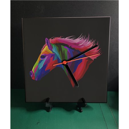 Tech 20cm Ceramic Tile Desk/Wall Clock   -  Horse (12)