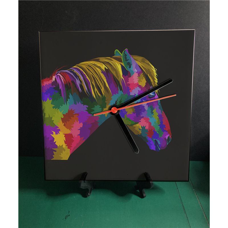 Tech 20cm Ceramic Tile Desk/Wall Clock   -  Horse (14)