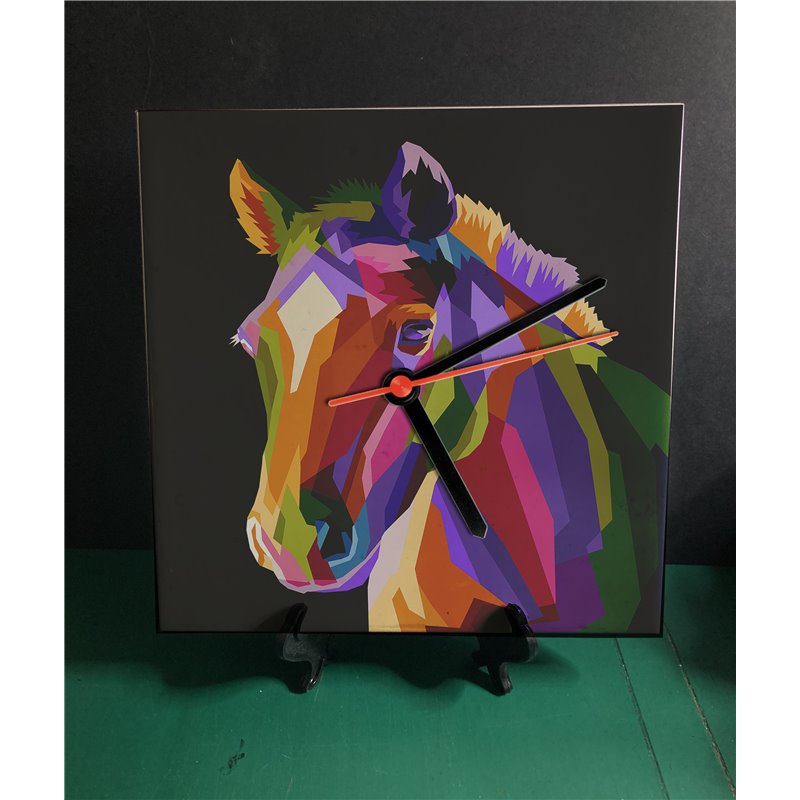 Tech 20cm Ceramic Tile Desk/Wall Clock   -  Horse (15)