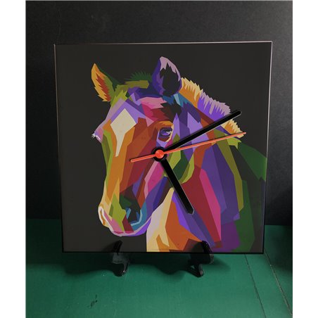 Tech 20cm Ceramic Tile Desk/Wall Clock   -  Horse (15)