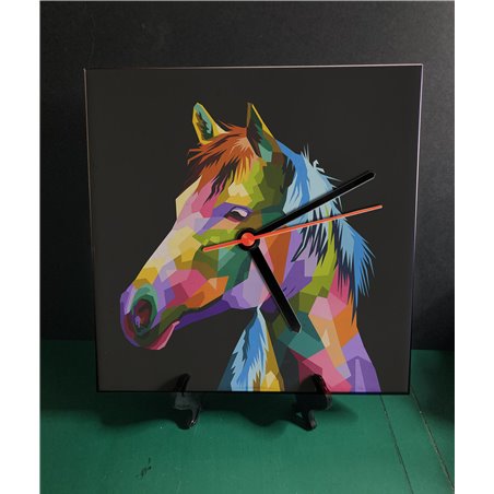 Tech 20cm Ceramic Tile Desk/Wall Clock   -  Horse (17)