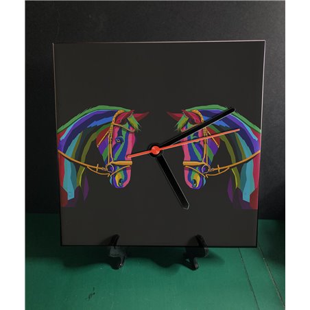 Tech 20cm Ceramic Tile Desk/Wall Clock   -  Horse (18)