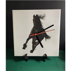Tech 20cm Ceramic Tile Desk/Wall Clock   -  Horse (20)