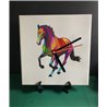 Tech 20cm Ceramic Tile Desk/Wall Clock   -  Horse (21)