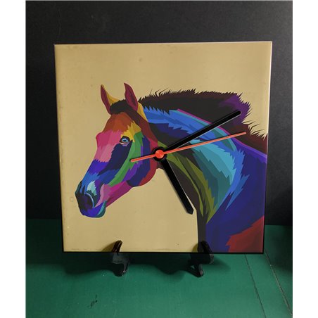 Tech 20cm Ceramic Tile Desk/Wall Clock   -  Horse (24)