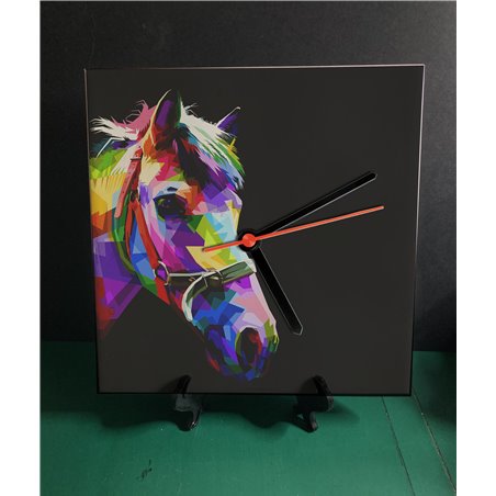 Tech 20cm Ceramic Tile Desk/Wall Clock   -  Horse (27)