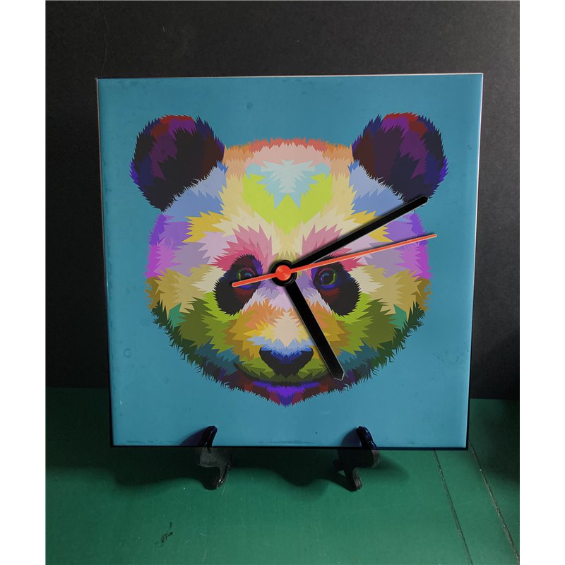 Tech 20cm Ceramic Tile Desk/Wall Clock   -  Panda (1)