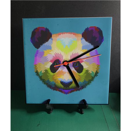 Tech 20cm Ceramic Tile Desk/Wall Clock   -  Panda (1)