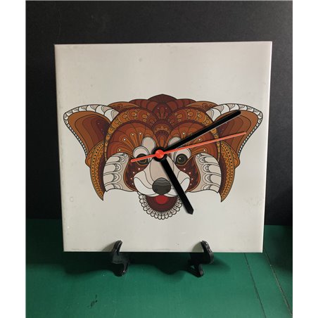 Tech 20cm Ceramic Tile Desk/Wall Clock   -  Panda (2)