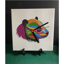 Tech 20cm Ceramic Tile Desk/Wall Clock   -  Panda (3)