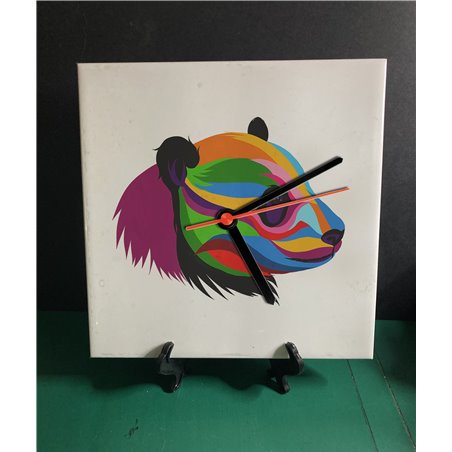 Tech 20cm Ceramic Tile Desk/Wall Clock   -  Panda (3)