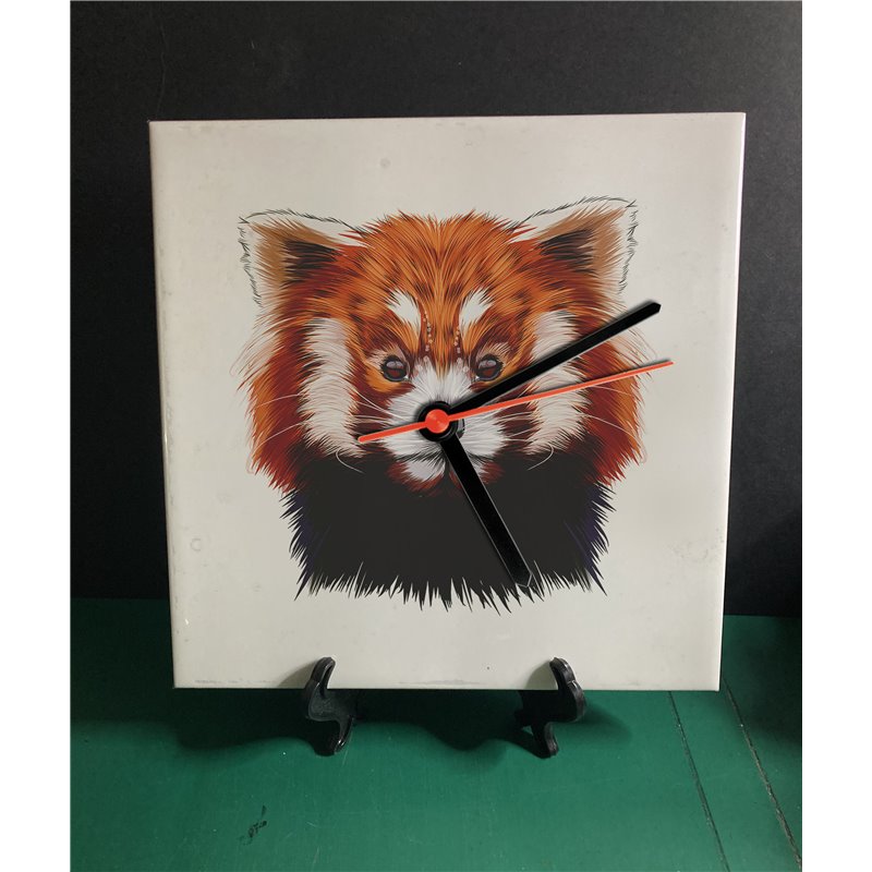 Tech 20cm Ceramic Tile Desk/Wall Clock   -  Panda (4)