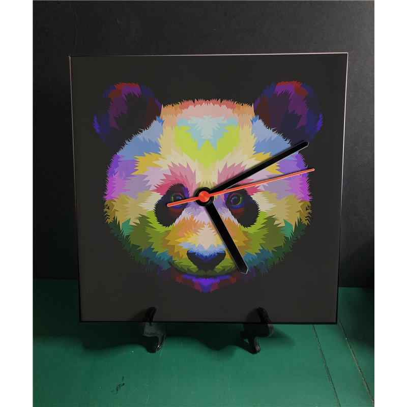 Tech 20cm Ceramic Tile Desk/Wall Clock   -  Panda (7)
