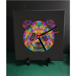 Tech 20cm Ceramic Tile Desk/Wall Clock   -  Panda (9)