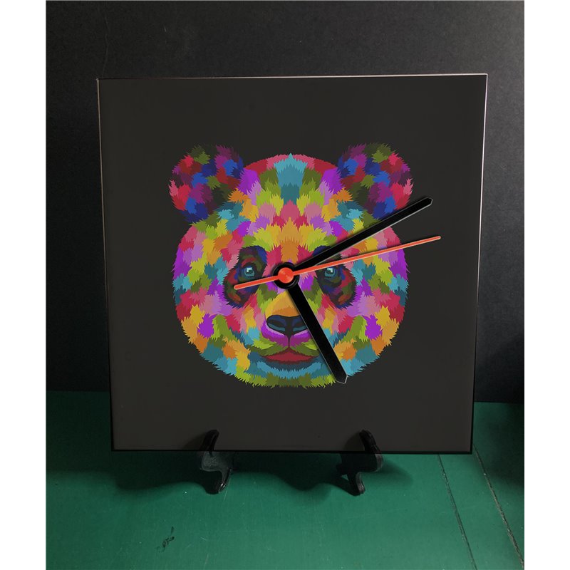 Tech 20cm Ceramic Tile Desk/Wall Clock   -  Panda (9)