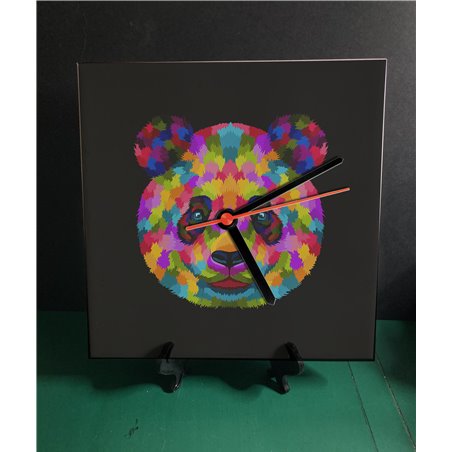 Tech 20cm Ceramic Tile Desk/Wall Clock   -  Panda (9)
